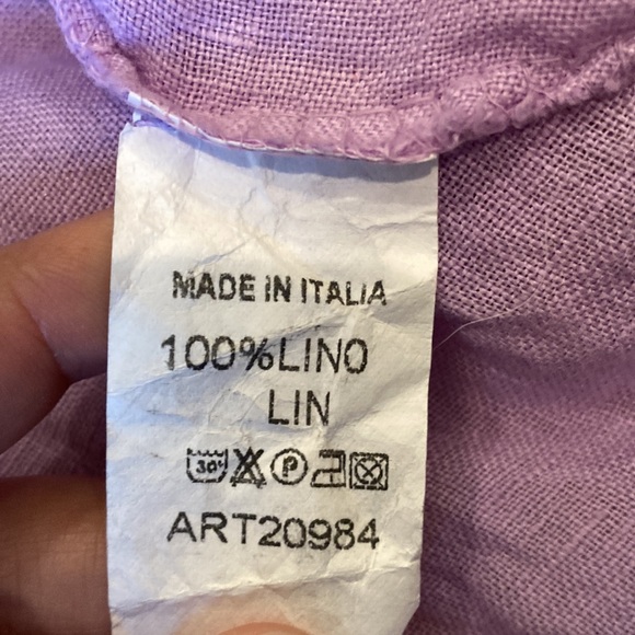100% Linen Button Down Top, Made in Italy, size S/M - Picture 4 of 4